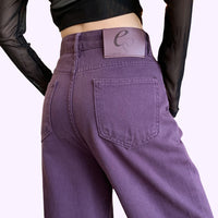 Thin High-waisted Pear-shaped Jeans In Purple