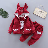 Double-faced fleece girls suit