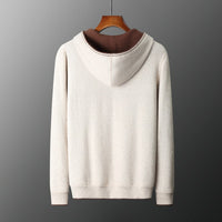 Men's Cashmere Zipper Cardigan Hooded Double-sided Sweater Coat