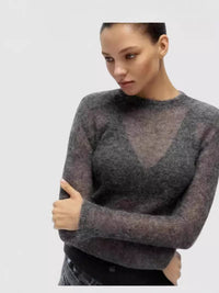 Pure Color Simple Round Neck Long Sleeve Sweater