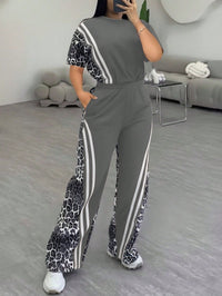 Womens Casual & Comfortable Straight-Leg Pants Two-Piece Set European And American Style