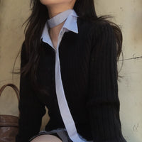 Sweater Coat Women's Slim-fit Long-sleeved Knitted Cardigan