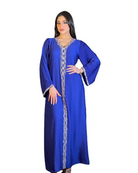 Women's Blue Hot Diamond Dress Arab Dubai Robe