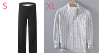 Half-high Neck Thickened Thick Needle Men's Sweater Zip Loose Pullover Knitwear
