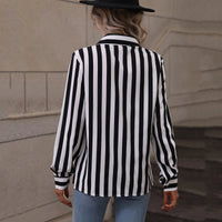 Striped Printed Elegant Commuter Womens Shirt