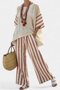 Plus-size Loose Casual Womens Beach Two-piece Set