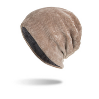 Winter men's plus velvet hat corduroy pullover hat knitted hat