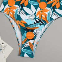 Women's High Waist Polyester Printed One-piece Bikini