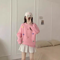 Loose And Lazy Style Sweet Knitted Sweater Pullover Autumn And Winter New