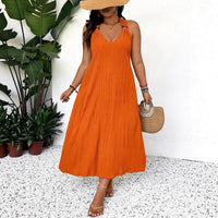 Solid-color Lace-up Dress Summer Vibes At Their Peak