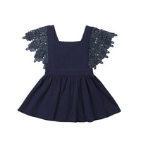 Summer Girls' Lace Solid Color Strap Suspender Skirt