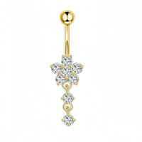 Personalized Zircon Butterfly Round Belly Button Ring