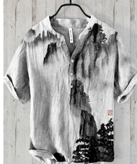 Plus Size Digital Printing Men's Short Sleeve