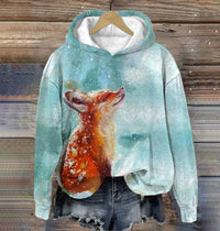 Womens Retro Jacquard Loose Crew-Neck Sweater