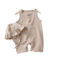 Baby Vest Short Sleeve Rompers New Cotton Double-layer Gauze