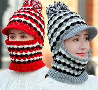 Women's Winter Fleece Thickened Knitted Warm Ear Protection Hat
