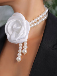 Pearl Necklace Evening Dress Accessories Flower Clavicle Necklace