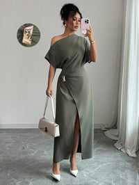 Womens Solid-Color Elegant & Sophisticated Bodycon Maxi Dress