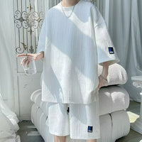 Men's Loose Leisure Sports Short-sleeved Shorts Two-piece Set
