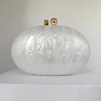 Womens Oval Pearlescent Fashion Shoulder Bag