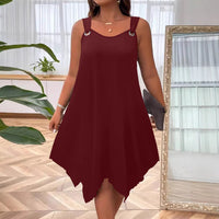 Women's Elegant Round-Neck Sleeveless Casual Dress