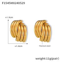 Multi-layer Cross Stud Earrings Titanium Steel Earrings
