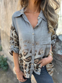 Women's Printed Autumn Leisure Long Leopard-print Shirt