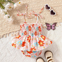 Floral Multicolor Sling Triangle Rompers