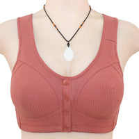 Threaded Fabric Pure Cotton Front-button Underwear A Creative Plus-size