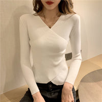 Skinny Knitted Top Western Style Top Sweater For Women