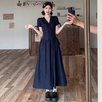 French Hepburn-style V-neck Dress For Women