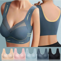 Plus Size Underwear Wireless Beauty Back Underwear Thin Push-up Adjustable Seamless Ice Silk Fixed Cup Bra Cross-border