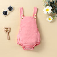 Baby Fashion Solid Color Sleeveless Strap Jumpsuit