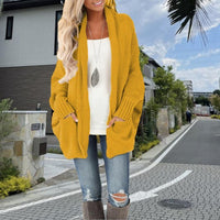 Batwing Sleeve Women's Knitting Cardigan Sweater Loose-fitting Coat Top