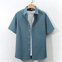 Men's Short Sleeve Shirt Youth Fashion Simple Plus Size