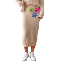 Women's Mid-length Elegant Embroidered Three-dimensional Flower Stitching Skirt