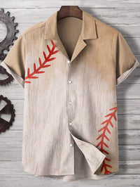 Comfortable Four-Way Stretch Wave-Print Short-Sleeve Cuban-Neck Shirt