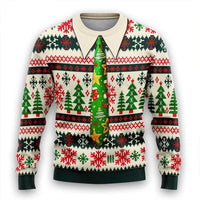 Men's Christmas 3D Print Round Neck Casual Sweater Coat