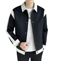 Men's Spring And Autumn New Patchwork Polo Collar Top