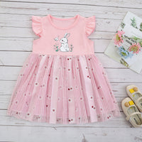 European And American Easter Little Girls Cartoon Rabbit Princess Dress