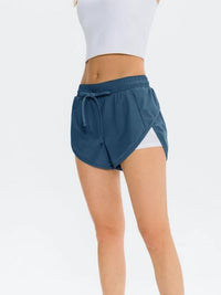 Women's Fake Two-piece Sports Pocket Shorts