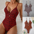 Sexy Strap Leopard Print One-Piece Bikini Swimsuit
