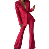 Fashionable And Elegant Flared Pants Suit Two-Piece Set For Women