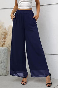 Casual Chiffon Wide-leg Pants A Trendy Loose-fitting Must-have Style For Laid-back Looks