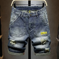 Men's Denim Summer Thin Leisure Ripped Pants