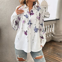 Women's Shirt Printed Cardigan Long Sleeve