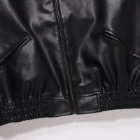 INS American Style Motorcycle Clothing Loose Casual Stand Collar PU Leather Jacket