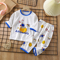 Children's Cotton Homewear Suit Summer Long-sleeve Pajamas Thin