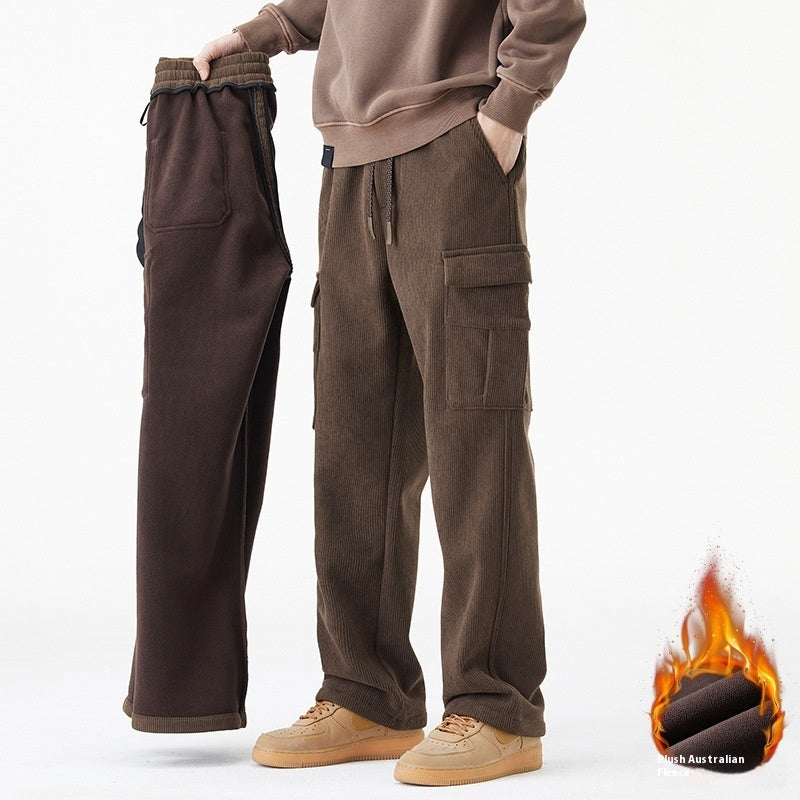 Retro Corduroy Pants Fleece-lined