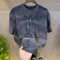 Fashion Men's Short Sleeve American Fashion Brand Casual Slim Top